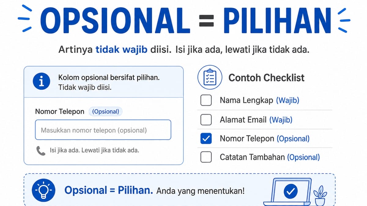 Opsional Adalah Pilihan: Arti, Contoh, dan Bedanya dengan Wajib