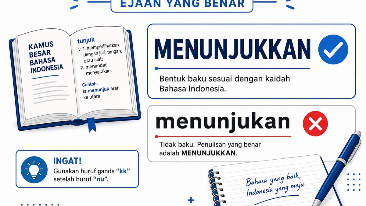 Menunjukkan atau Menunjukan? Ini Penulisan yang Benar Menurut KBBI