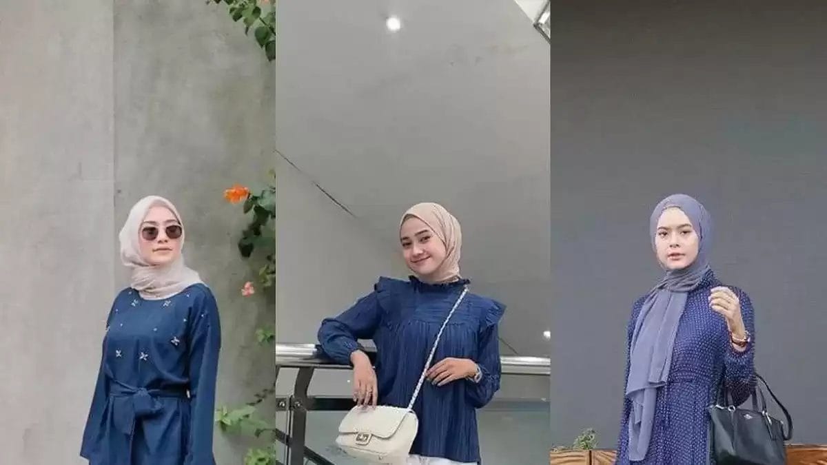 baju biru dongker cocok dengan jilbab warna