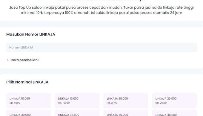 Cara Mudah Convert Pulsa ke LinkAja di Tukar.co.id